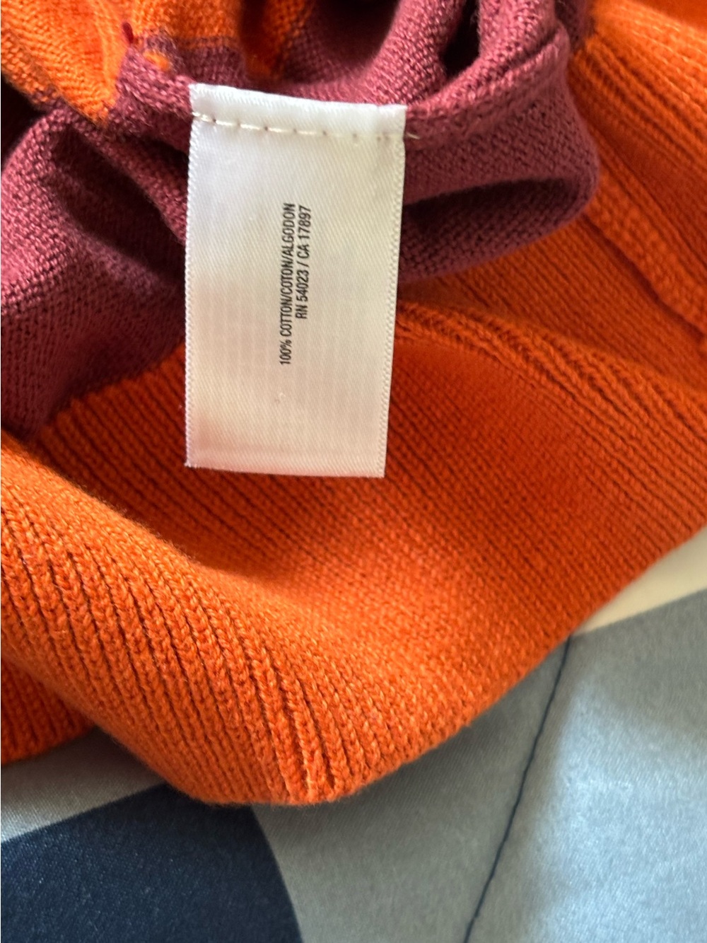 Old Navy Orange and Maroon Striped Sweater - Picture 8 of 8